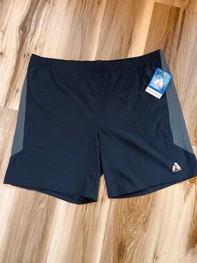 New Eddie Bauer First Ascent Men’s XL Circuit Shorts Black Gray Lined Training